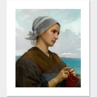 Tricoteuse Bretonne by William-Adolphe Bouguereau Posters and Art